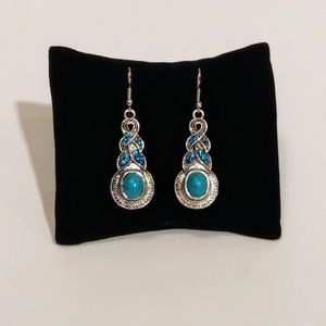 Teal Fashion Earrings NWT